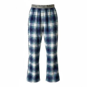 Women’s Blue Plaid Plush Flannel Pajama Pants, P1X